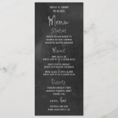 Zwart Krijtbord Zilver Fancy Kalligrafie Script Menu (Voorkant)