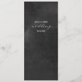 Zwart Krijtbord Zilver Fancy Kalligrafie Script Menu (Achterkant)