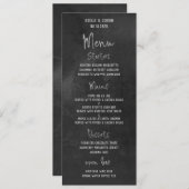 Zwart Krijtbord Zilver Fancy Kalligrafie Script Menu (Voorkant / Achterkant)