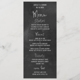 Zwart Krijtbord Zilver Fancy Kalligrafie Script Menu