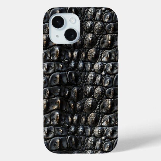 Zwart krokodilleder Case-Mate iPhone case (Achterkant)