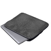 Zwart krokodilleder laptop sleeve (Voorkant onderkant)