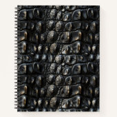 Zwart krokodilleder notitieboek (Voorkant)