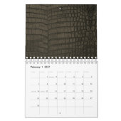 Zwart krokodillederpapier kalender (Feb 2027)