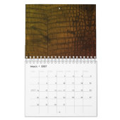 Zwart krokodillederpapier kalender (Mar 2027)