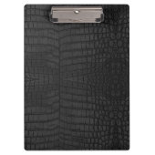 Zwart krokodillederpapier klembord (Voorkant)