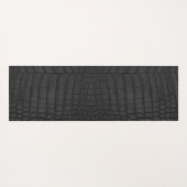 Zwart krokodillederpapier yogamat (Achterkant (horizontaal))