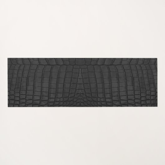 Zwart krokodillederpapier yogamat (Achterkant (horizontaal))