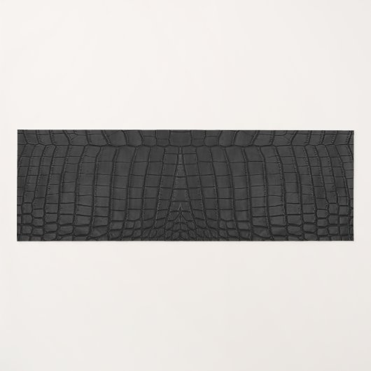 Zwart krokodillederpapier yogamat (Voorkant (horizontaal))