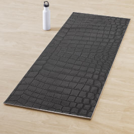 Zwart krokodillederpapier yogamat