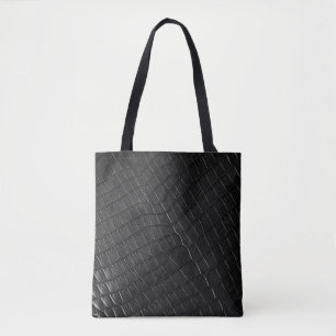 Zwart krokodillenleder tote bag