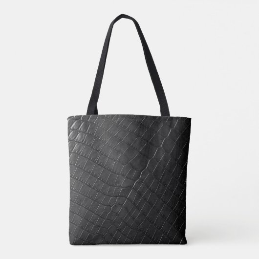 Zwart krokodillenleder tote bag (Achterkant)