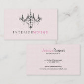 Zwart Kroonluchter Roze achtergrond Interieur Desi Visitekaartje (Voorkant / Achterkant)