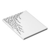 Zwart kruipend wild op WhiteLeaves Branches Notitieblok (Schuin)
