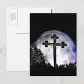 zwart kruis en volle maan briefkaart (Voorkant / Achterkant)