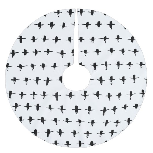 Zwart kruisen Hand getrokken geometrisch Kerstboom Rok (Voorkant)