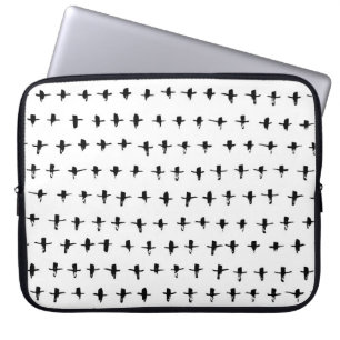 Zwart kruisen Hand getrokken geometrisch Laptop Sleeve