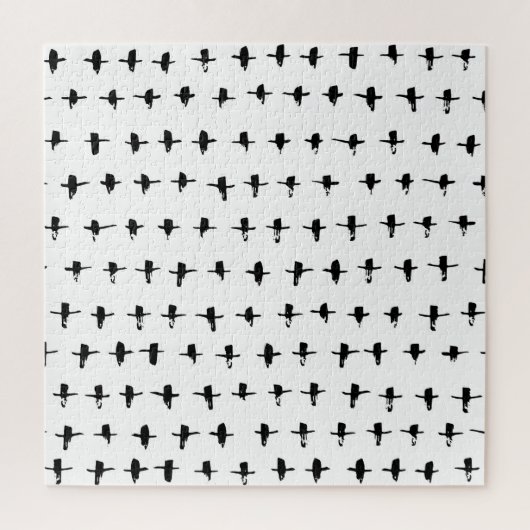 Zwart kruisen Hand getrokken geometrisch Legpuzzel (Verticaal)