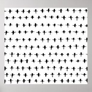 Zwart kruisen Hand getrokken geometrisch Poster
