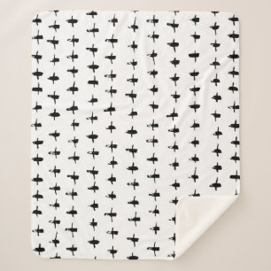 Zwart kruisen Hand getrokken geometrisch Sherpa Deken