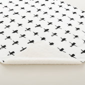 Zwart kruisen Hand getrokken geometrisch Sherpa Deken (3/4)