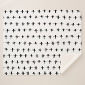Zwart kruisen Hand getrokken geometrisch Sherpa Deken (Voorkant (horizontaal))