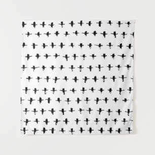 Zwart kruisen Hand getrokken geometrisch Wandkleed