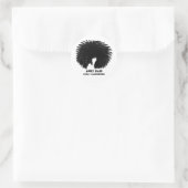Zwart krullend afrohaar ronde sticker (Tas)