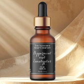 Zwart krullend tekst cosmetica druppelfles label