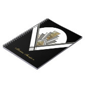 Zwart kunstdeco Geometric Persoonlijk Notitieboek (Linkerzijde)