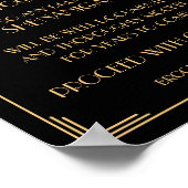 Zwart kunstdeco Grote Gatsby Open Bar, 8x10 Poster (Hoek)