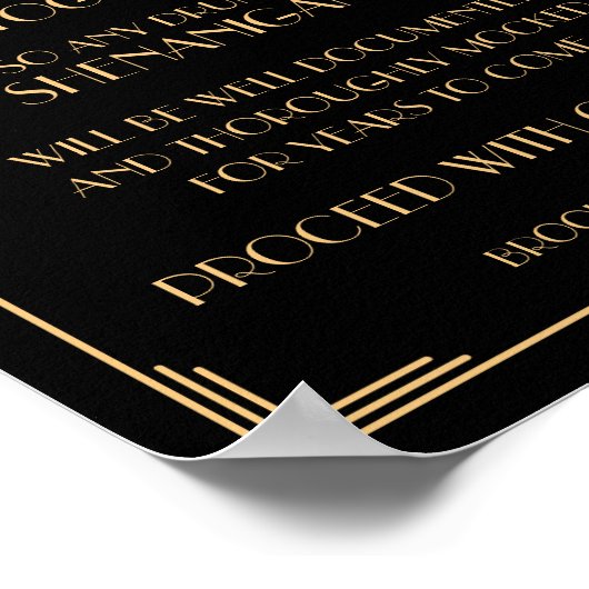 Zwart kunstdeco Grote Gatsby Open Bar, 8x10 Poster (Hoek)