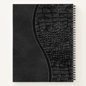 Zwart kunstleder Alligator Skin Luxe Monogram Notitieboek (Achterkant)