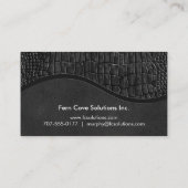 Zwart kunstleder Alligator Skin Luxe Monogram Visitekaartje (Achterkant)