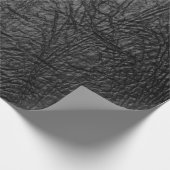 Zwart kunstleder cadeaupapier (Hoek)