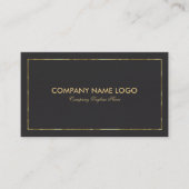 Zwart kunstleder en gouden rand visitekaartje (Voorkant)