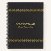 Zwart kunstleder  gouden notitieboek (Voorkant)