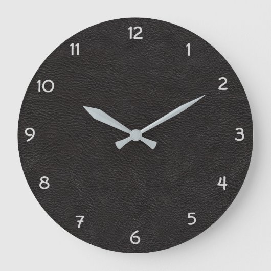 Zwart kunstleder grote klok (Voorkant)