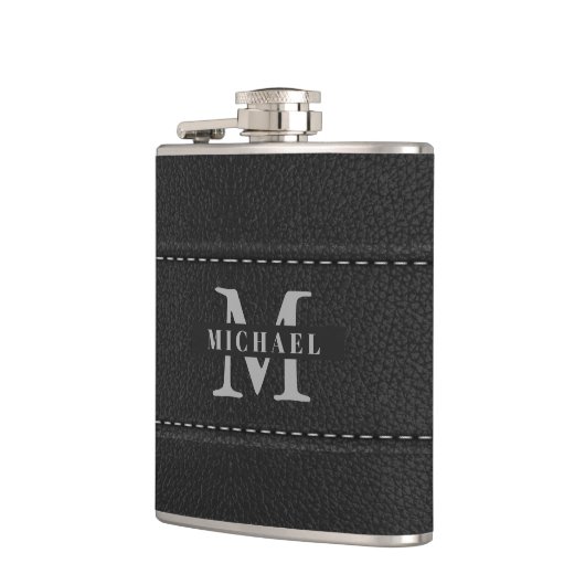 Zwart kunstleder heupfles (Links)