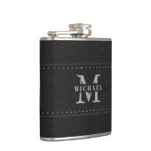 Zwart kunstleder heupfles (Rechts)