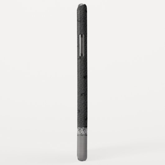 Zwart kunstleder Monogrammed iPhone XS Max Hoesje (Achterkant/rechts)