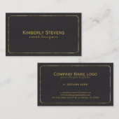  zwart kunstleder visitekaartje (Voorkant / Achterkant)