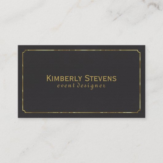  zwart kunstleder visitekaartje (Voorkant)