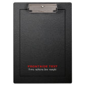 Zwart kunstleer  textuur klembord (Voorkant)