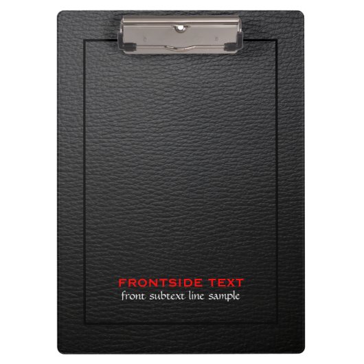 Zwart kunstleer  textuur klembord (Voorkant)