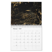 Zwart kunstontwerp versleten esthetisch kalender (Feb 2027)