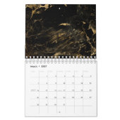 Zwart kunstontwerp versleten esthetisch kalender (Mar 2027)