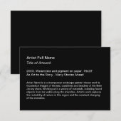 Zwart Kunstwerk Tentoonstelling Kunst Show Placard Bedankkaart (Voorkant / Achterkant)