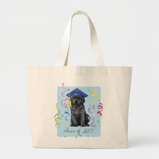 Zwart lab Afstuderen Grote Tote Bag (Voorkant)