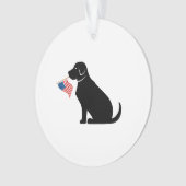 Zwart Lab Amerikaanse vlag Pet Memorial Liefde Ornament (voorkant)